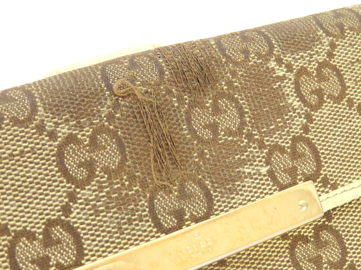 GUCCI GG Canvas Long Wallet 112715・366 Brown Wallet