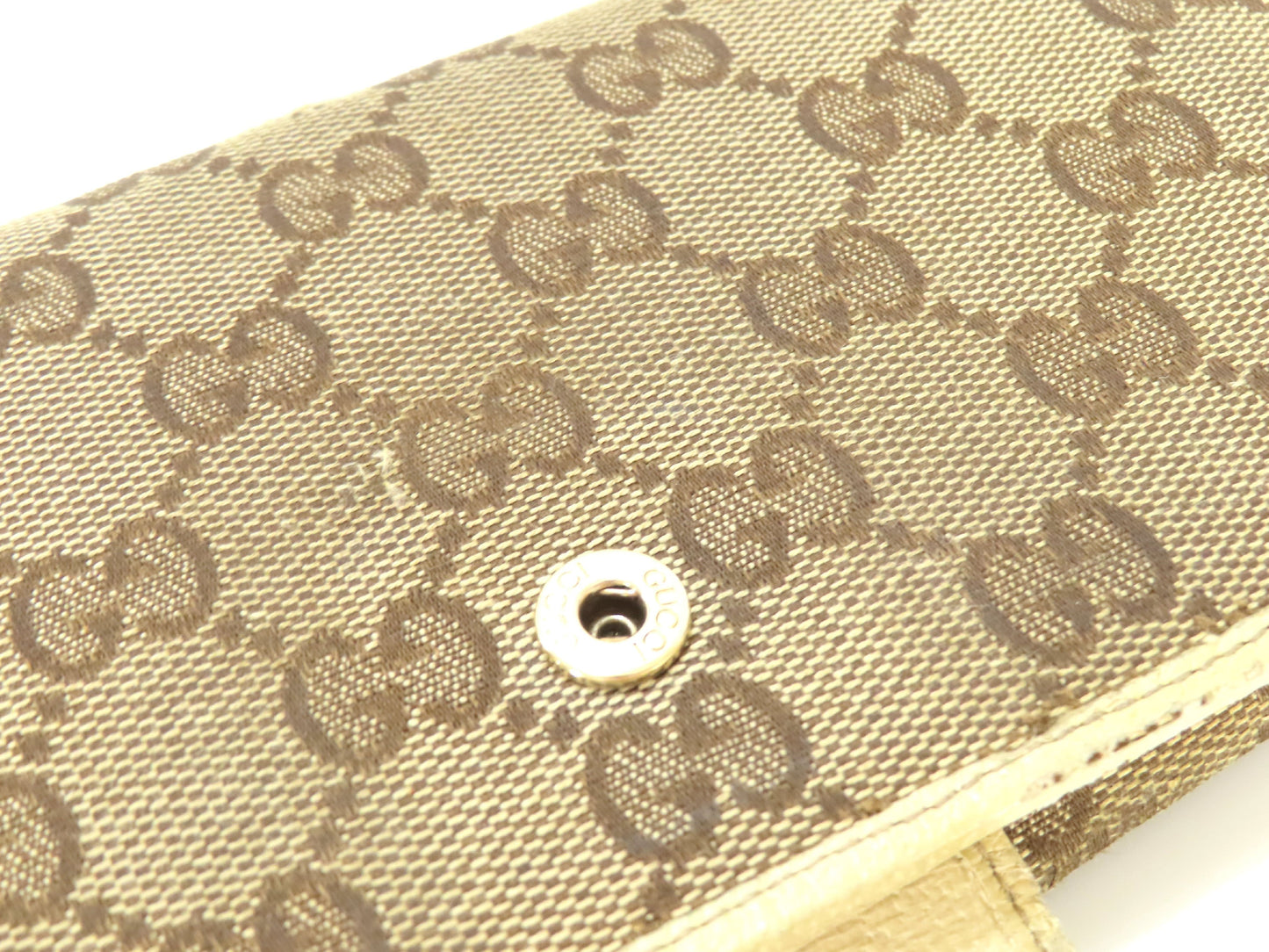 GUCCI GG Canvas Long Wallet 112715・366 Brown Wallet