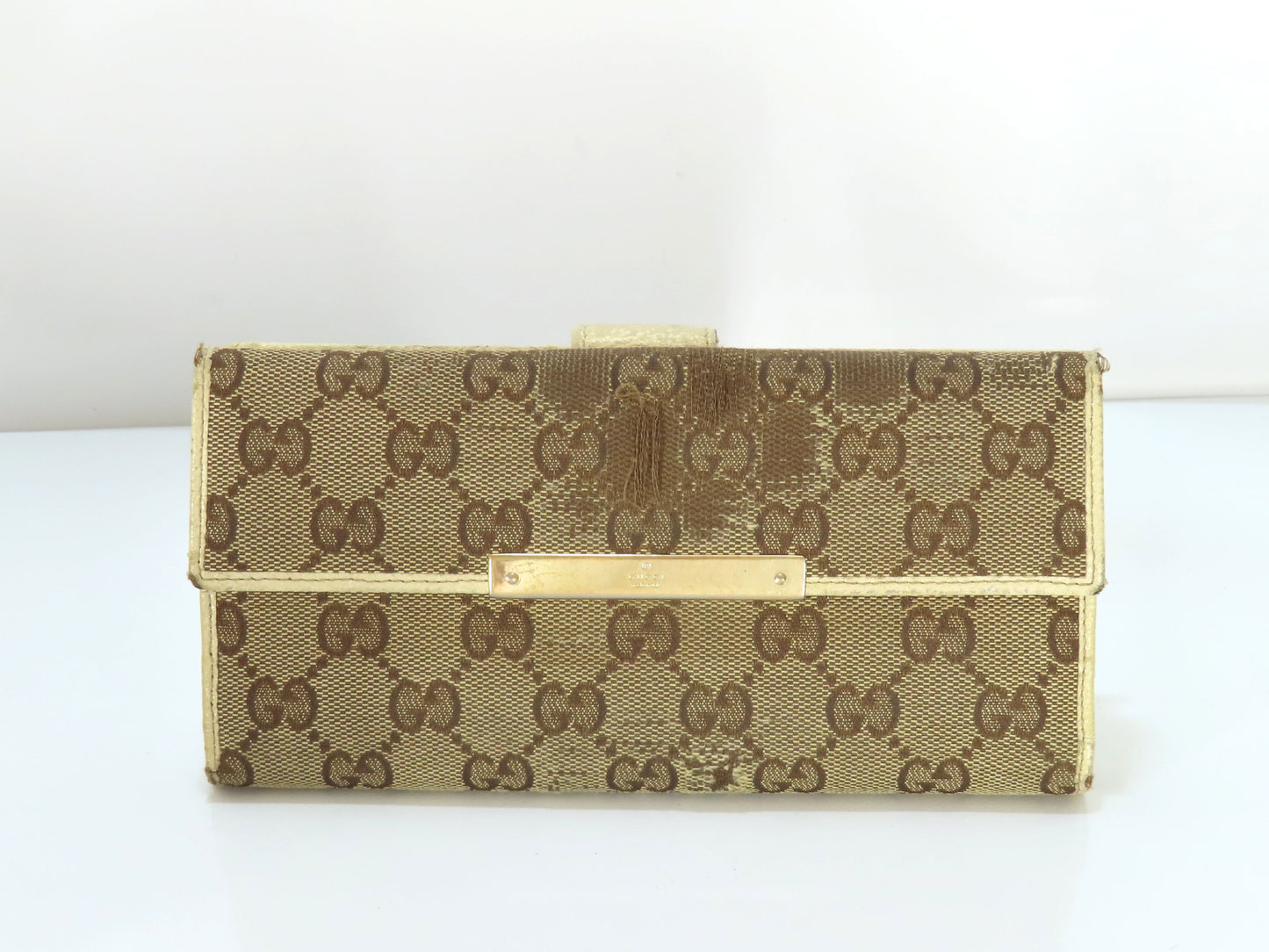 GUCCI GG Canvas Long Wallet 112715・366 Brown Wallet