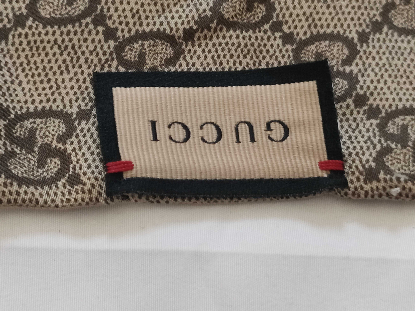 GUCCI Gucci Sherry Line Horsebit Silk Scarf Beige Other Accessories