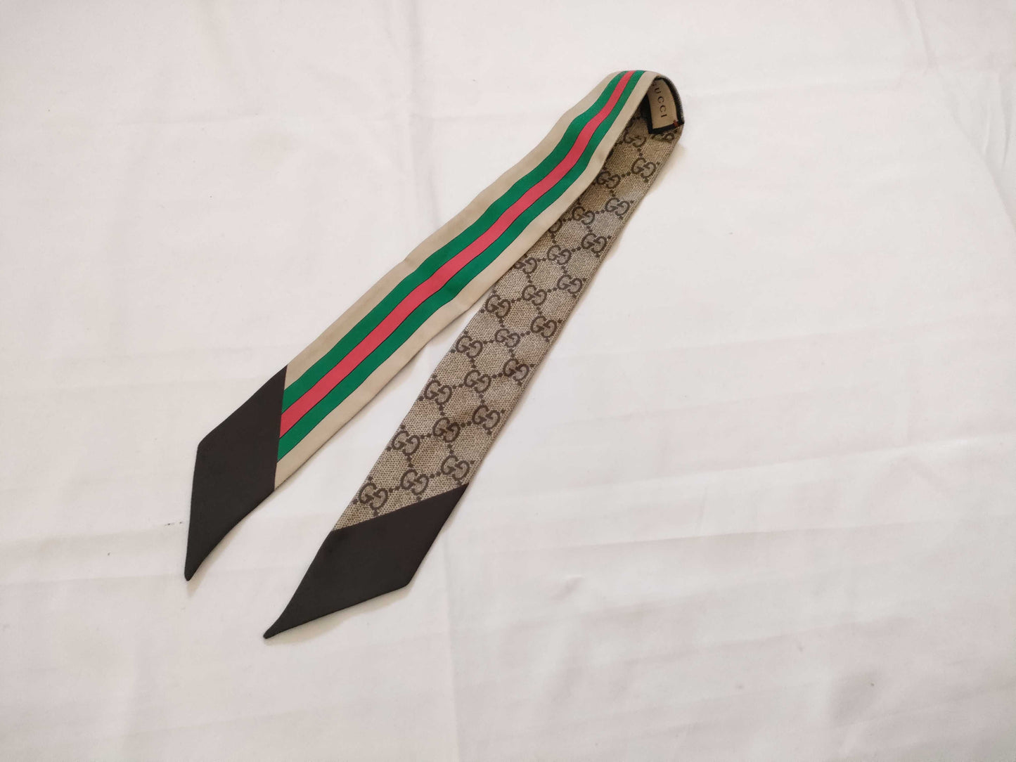 GUCCI Gucci Sherry Line Horsebit Silk Scarf Beige Other Accessories