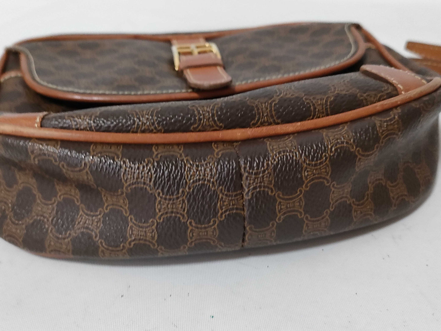 CELINE Triomphe PVC Shoulder Bag Brown Shoulder Bag
