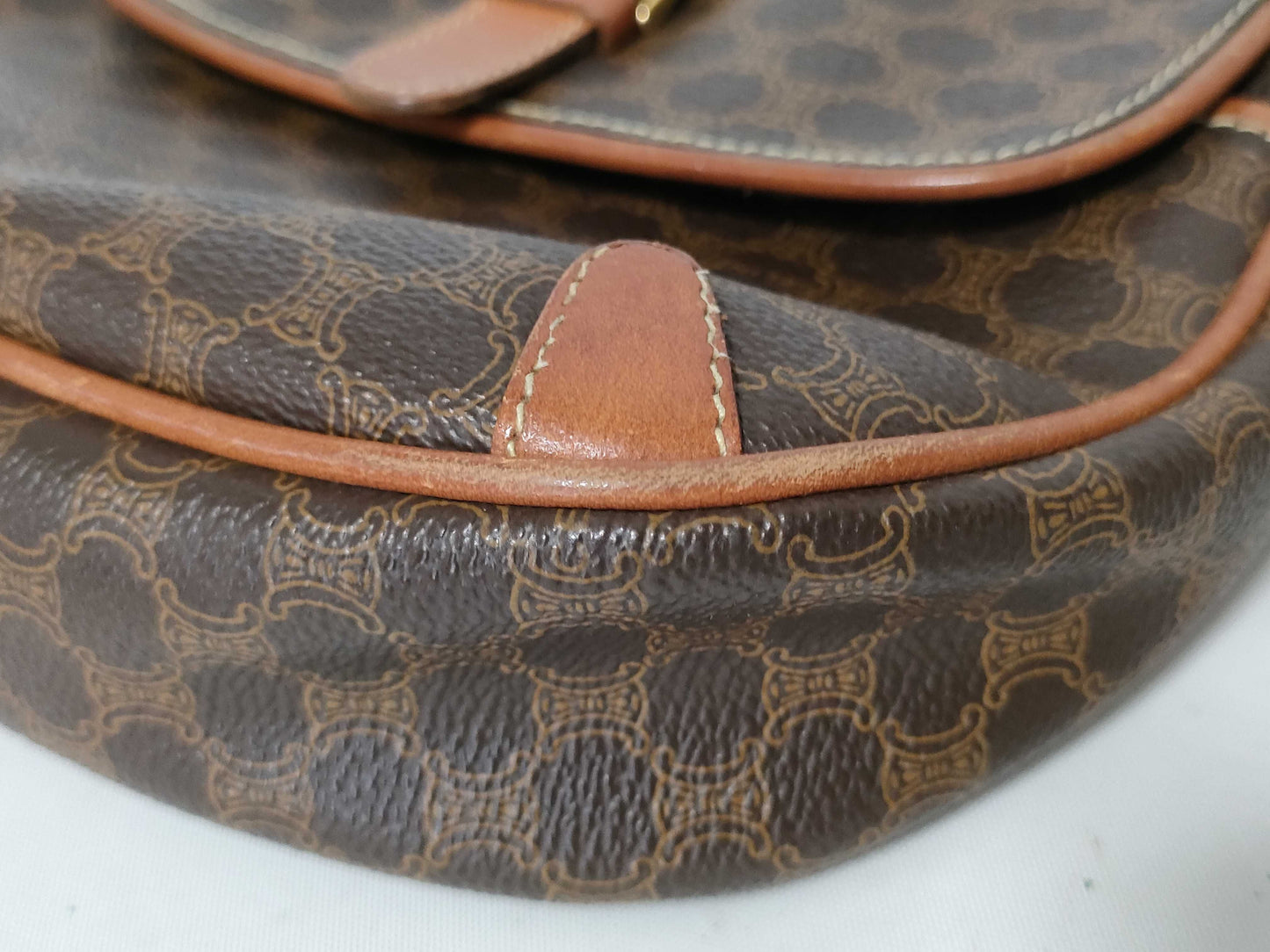 CELINE Triomphe PVC Shoulder Bag Brown Shoulder Bag