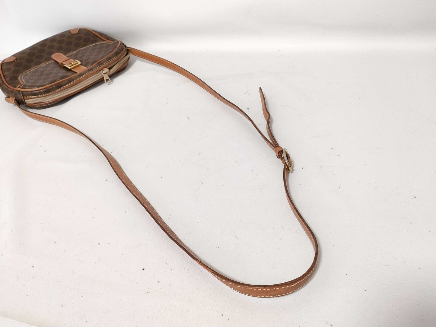 CELINE Triomphe PVC Shoulder Bag Brown Shoulder Bag