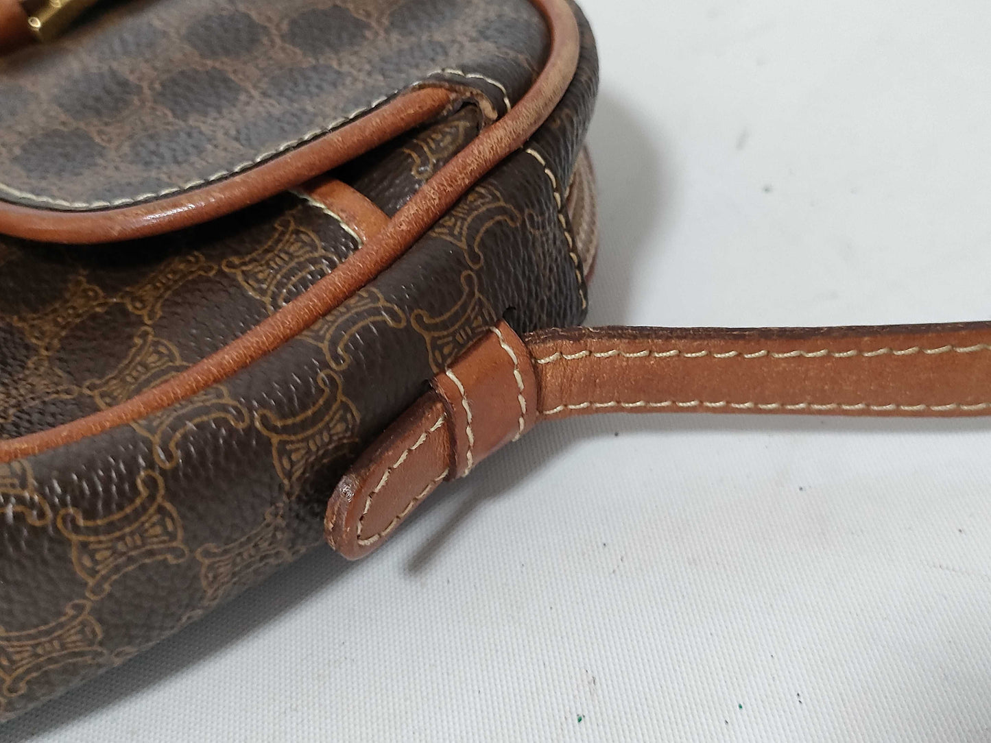 CELINE Triomphe PVC Shoulder Bag Brown Shoulder Bag