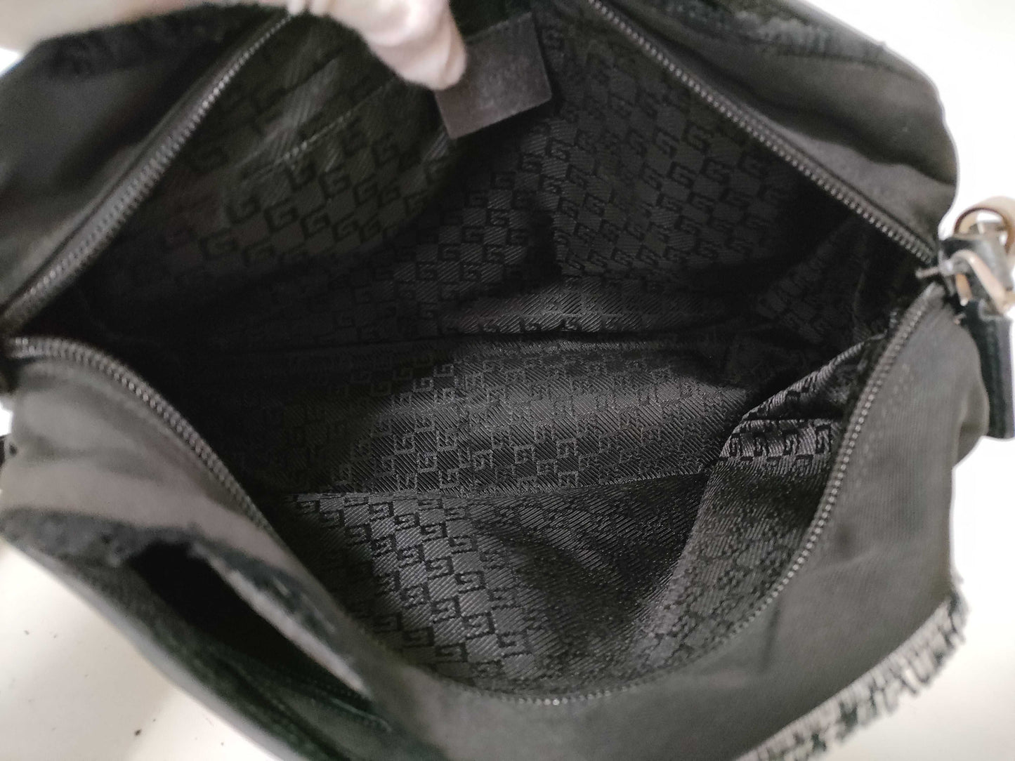 GUCCI Nylon Canvas Shoulder Bag 019・0375 001553 Black Shoulder Bag