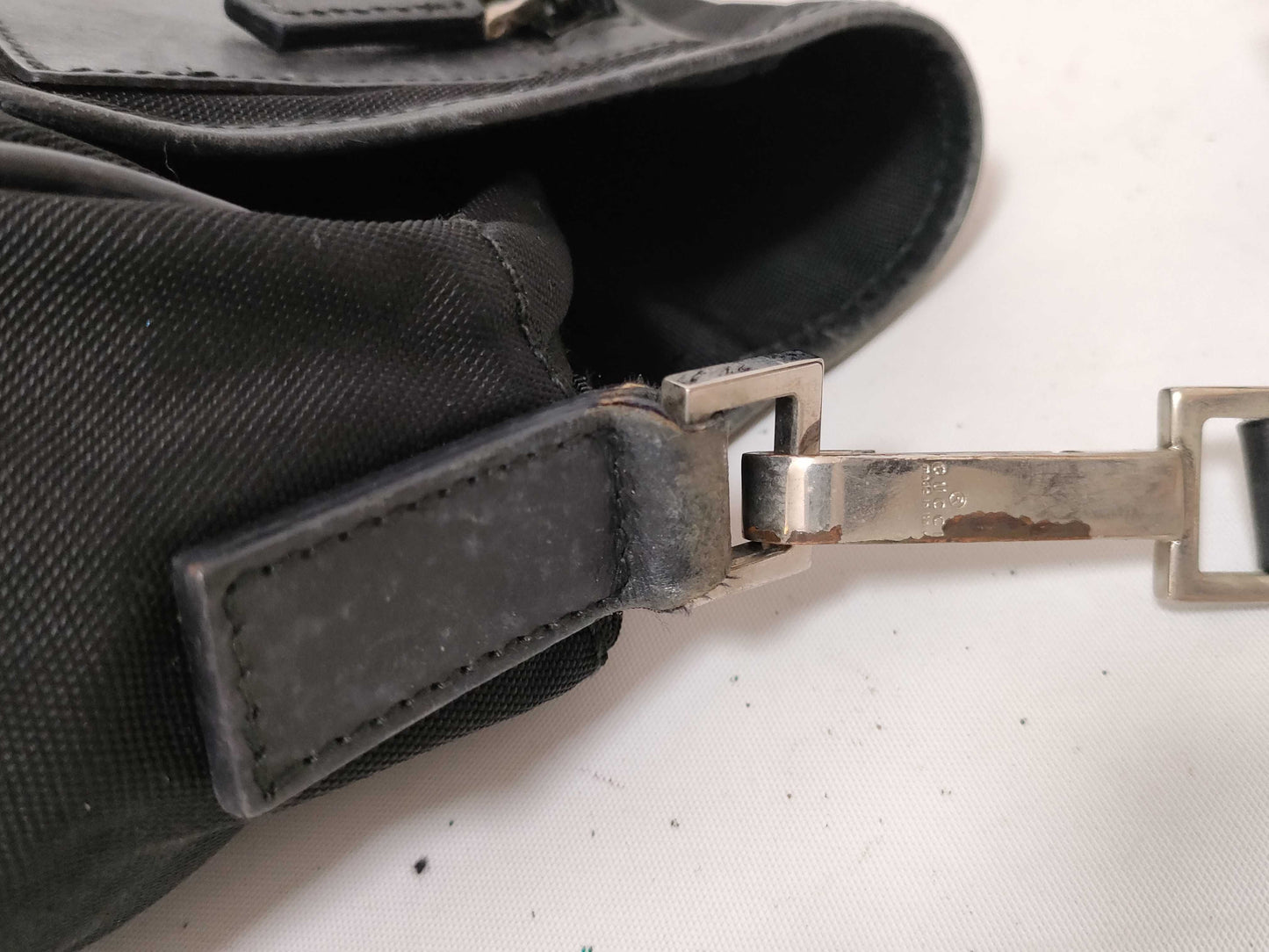 GUCCI Nylon Canvas Shoulder Bag 019・0375 001553 Black Shoulder Bag