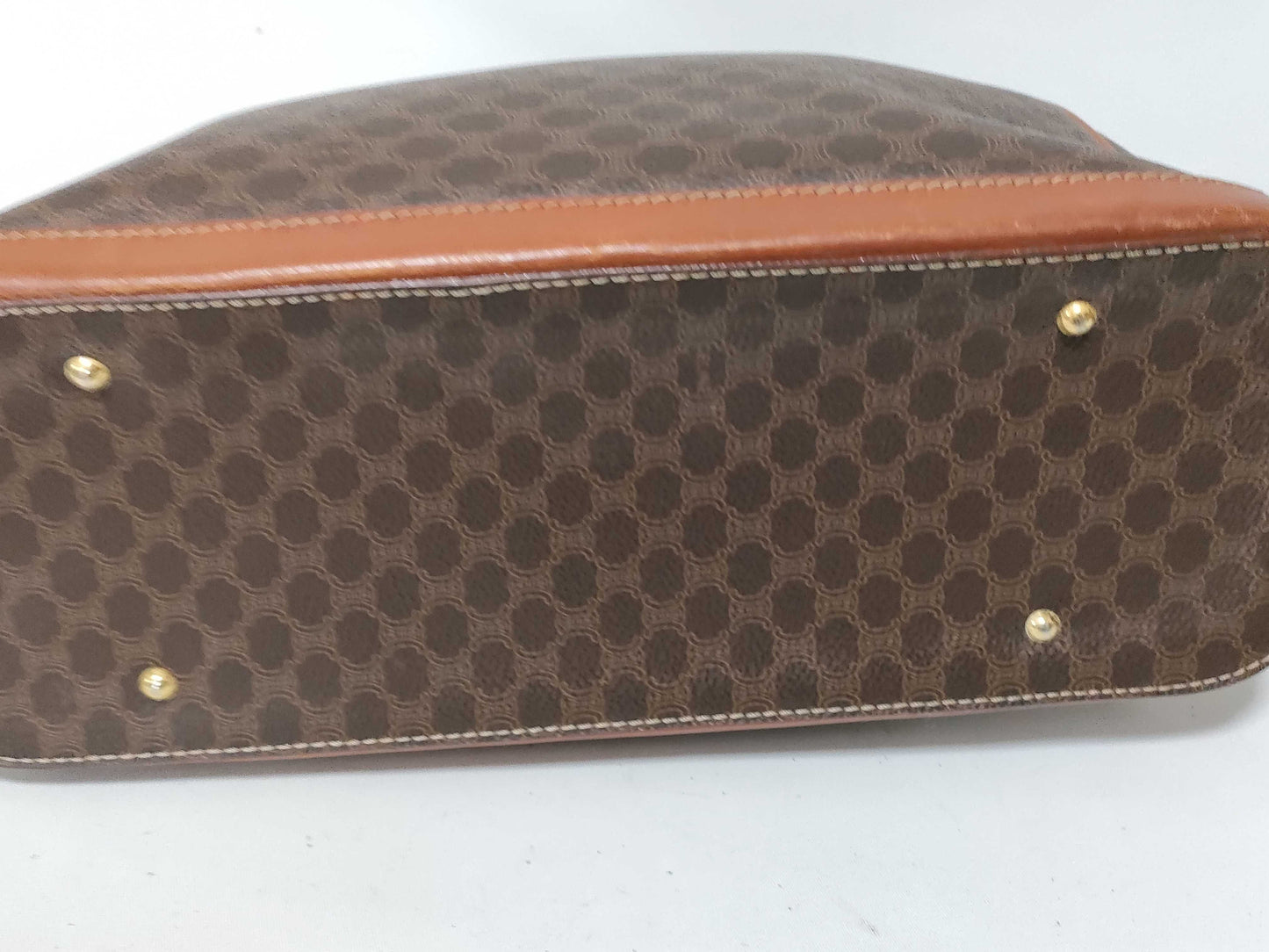 CELINE Macadam PVC and Leather Handbag M95 Brown