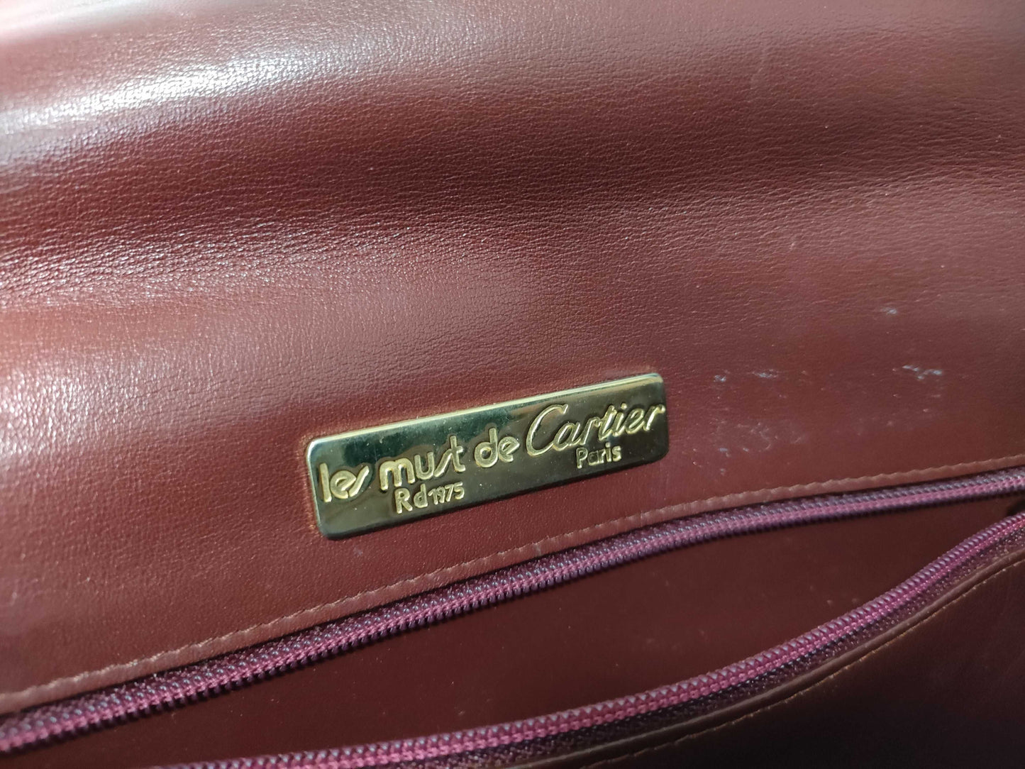 Cartier Must Cartier Leather Clutch Bag Bordeaux Clutch Bag