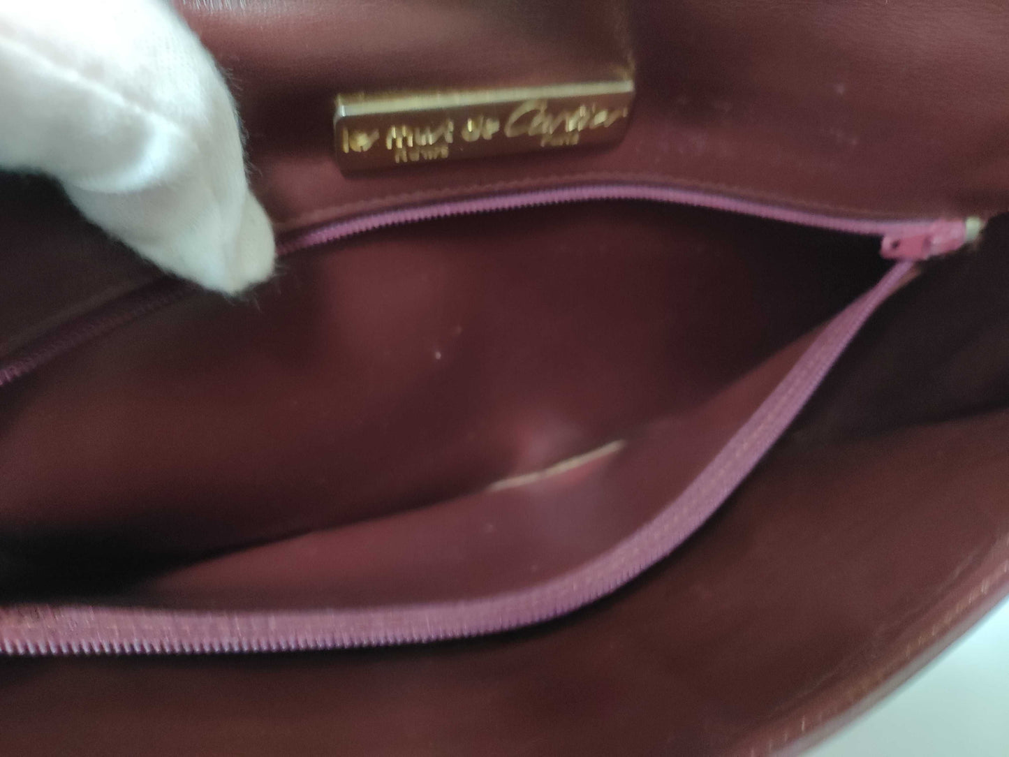 Cartier Must Cartier Leather Clutch Bag Bordeaux Clutch Bag