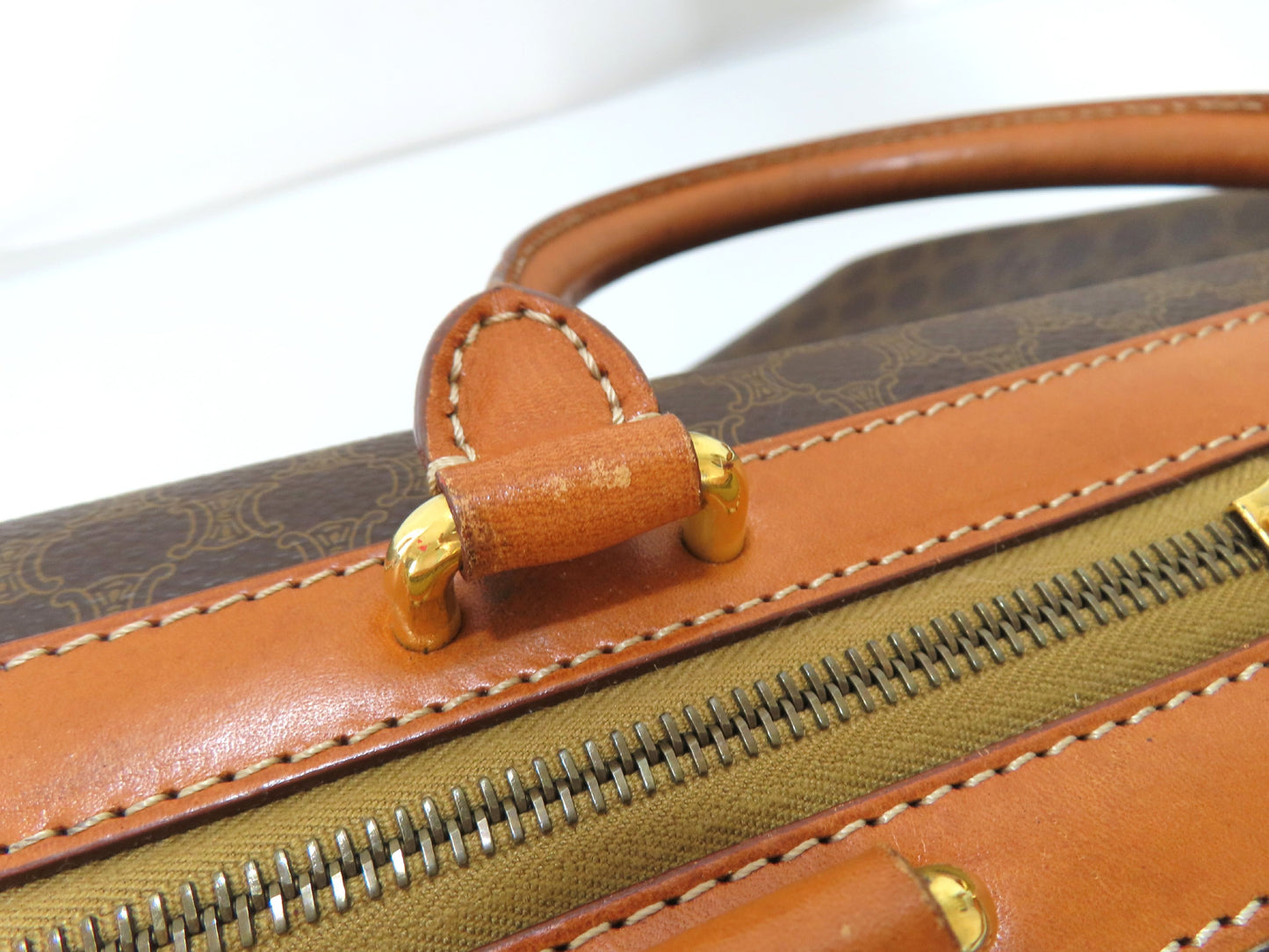 CELINE Macadam PVC and Leather 2-Way Boston Bag M94 Brown Boston Bag