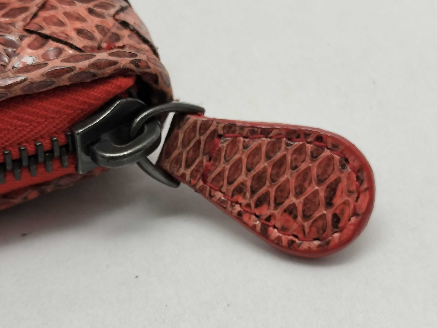 BOTTEGA VENETA Intrecciato Leather Long Wallet with Zip-Around Design, Orange