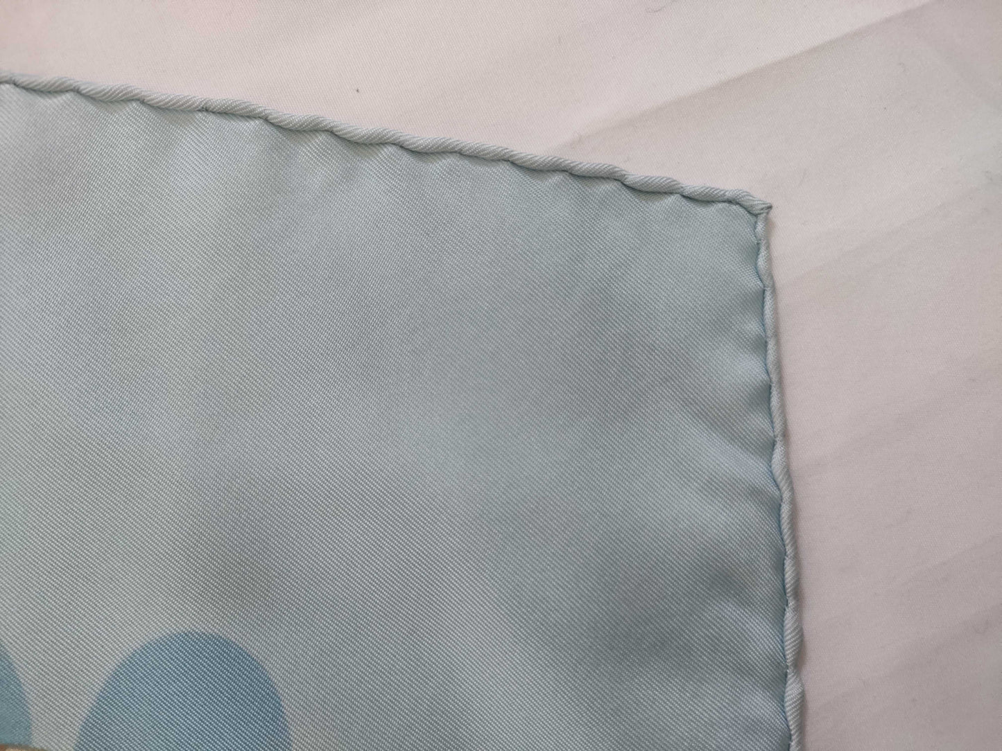 HERMES Carré 90 Golf Ball Silk Scarf Light Blue x White Other Accessories