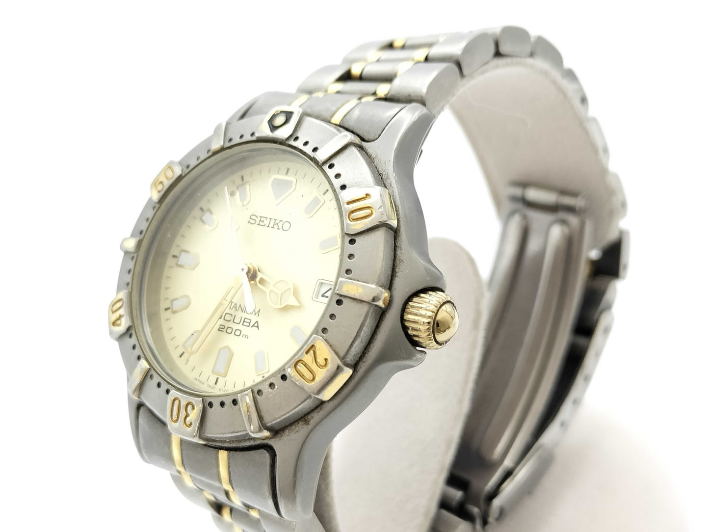 SEIKO Scuba 7N35-6100 510611 Quartz Gold Dial Boys' Watch