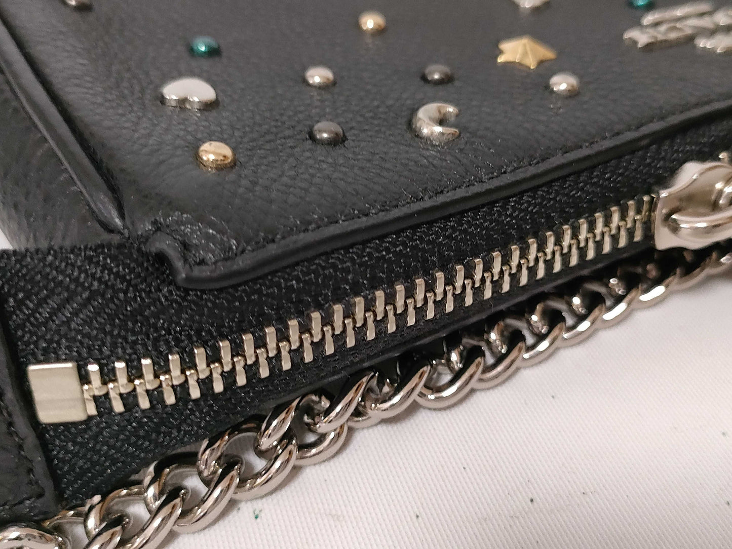 COACH Studded Leather One-Shoulder Bag F23595 Black Shoulder Bag