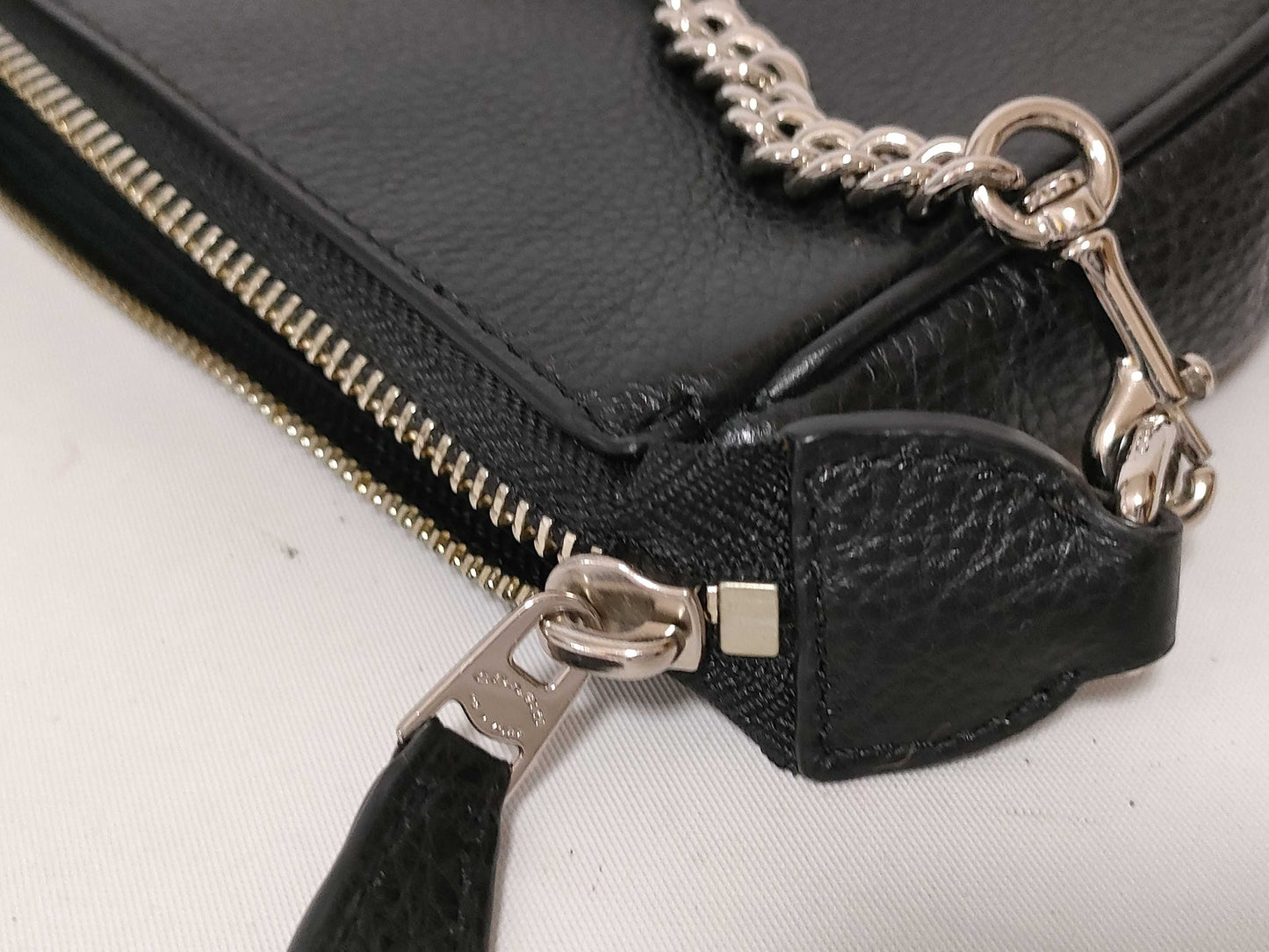 COACH Studded Leather One-Shoulder Bag F23595 Black Shoulder Bag