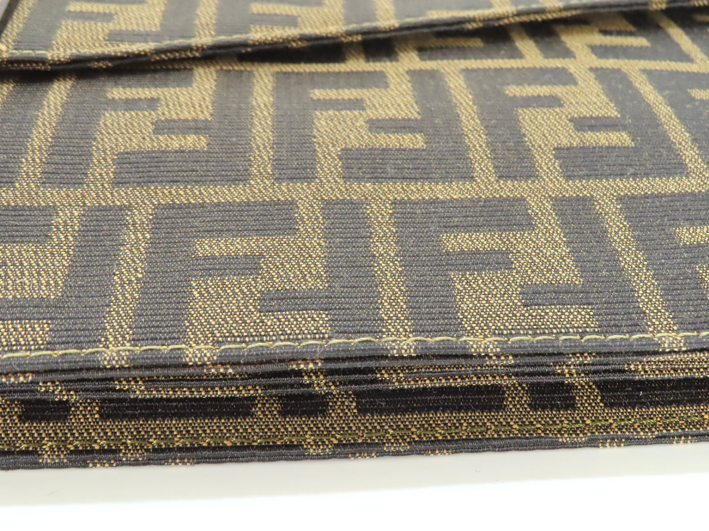 FENDI Zucca Canvas and Leather One-Shoulder Bag, Black and Brown