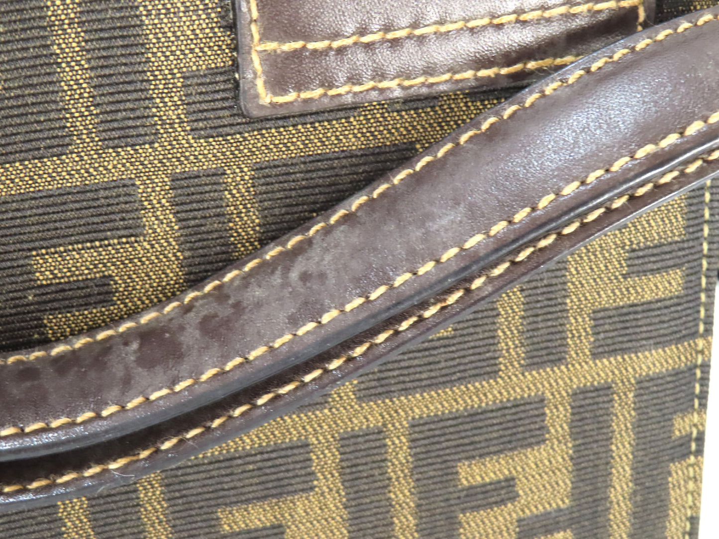 FENDI Zucca Canvas and Leather One-Shoulder Bag, Black and Brown