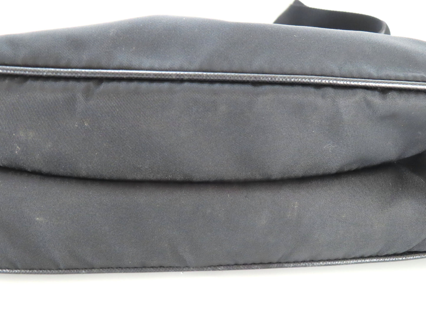 PRADA Tessuto Shoulder Bag BT175Z Black with Triangle Logo Plate