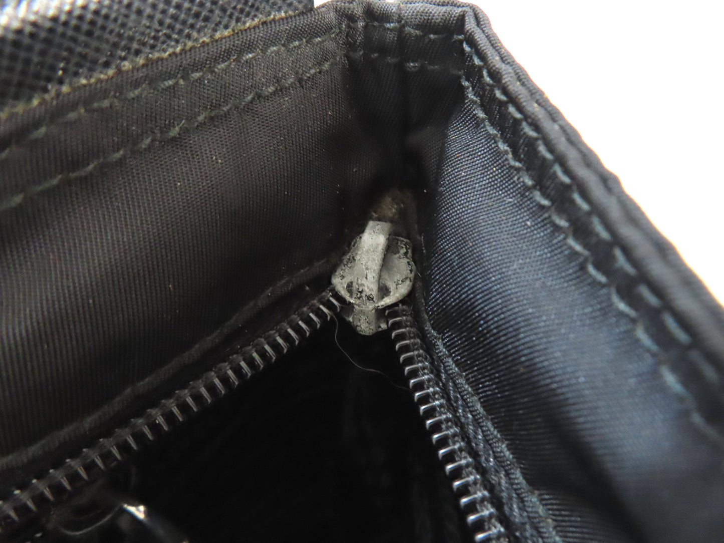 PRADA Tessuto Shoulder Bag BT175Z Black with Triangle Logo Plate