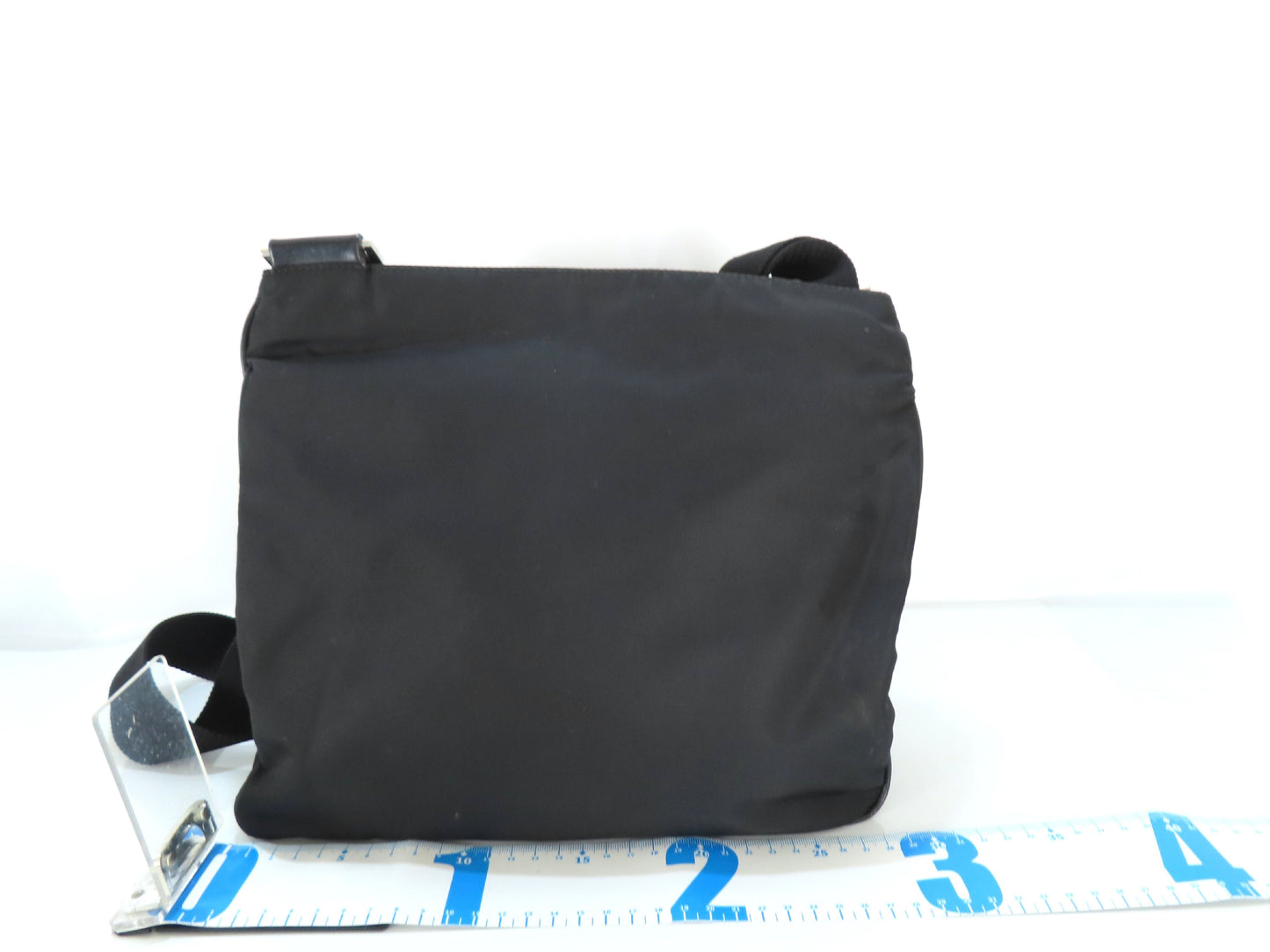 PRADA Tessuto Shoulder Bag BT175Z Black with Triangle Logo Plate