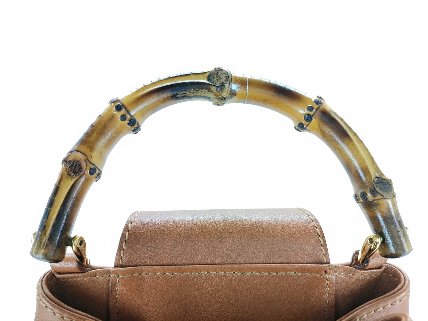 GUCCI Bamboo Leather Body Bag 003-2113-0036 Brown Shoulder Bag