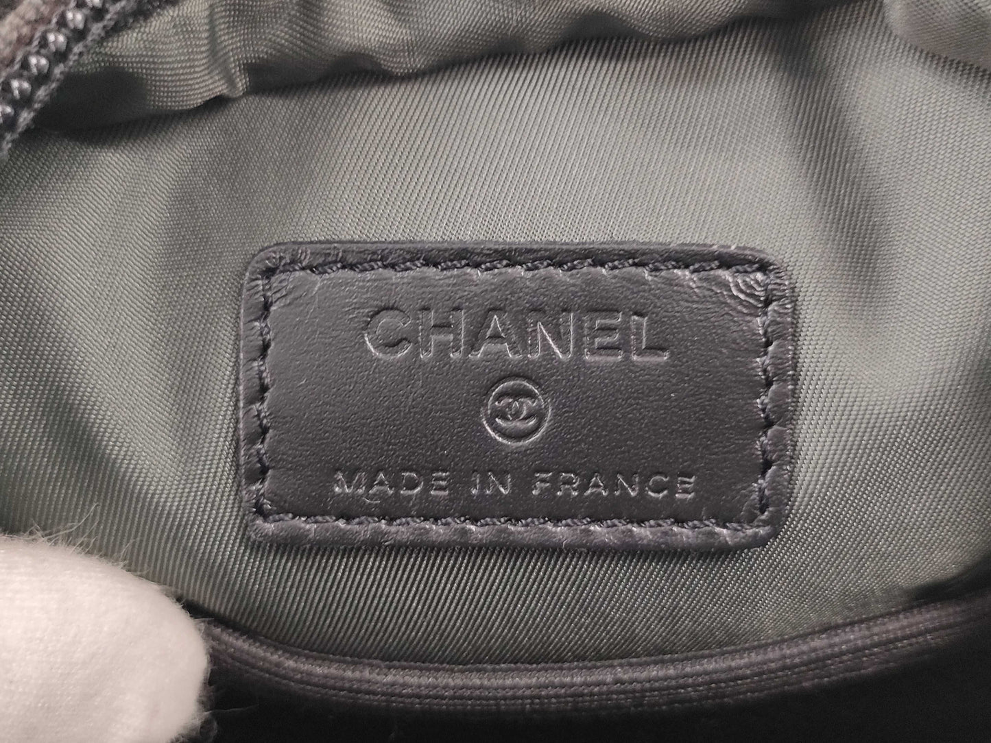 CHANEL Sport Line Canvas Shoulder Bag 8557503 Black x Green Shoulder Bag