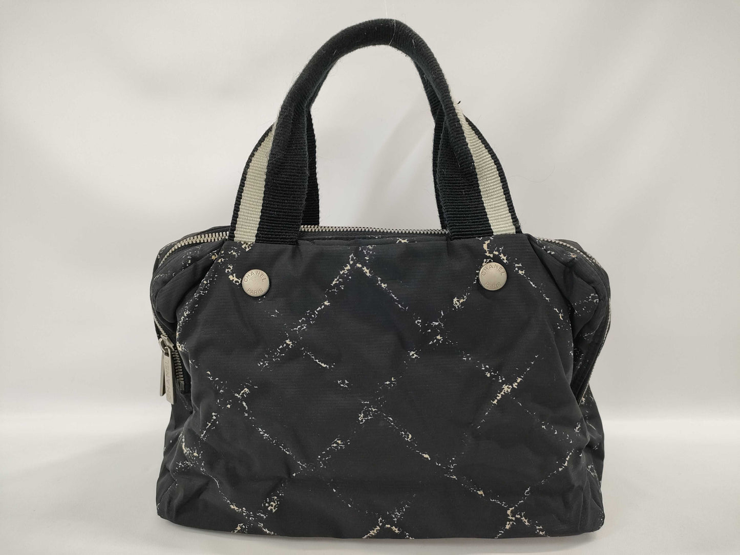 CHANEL Travel Line Nylon Mini Boston Bag 5737031 Black Handbag