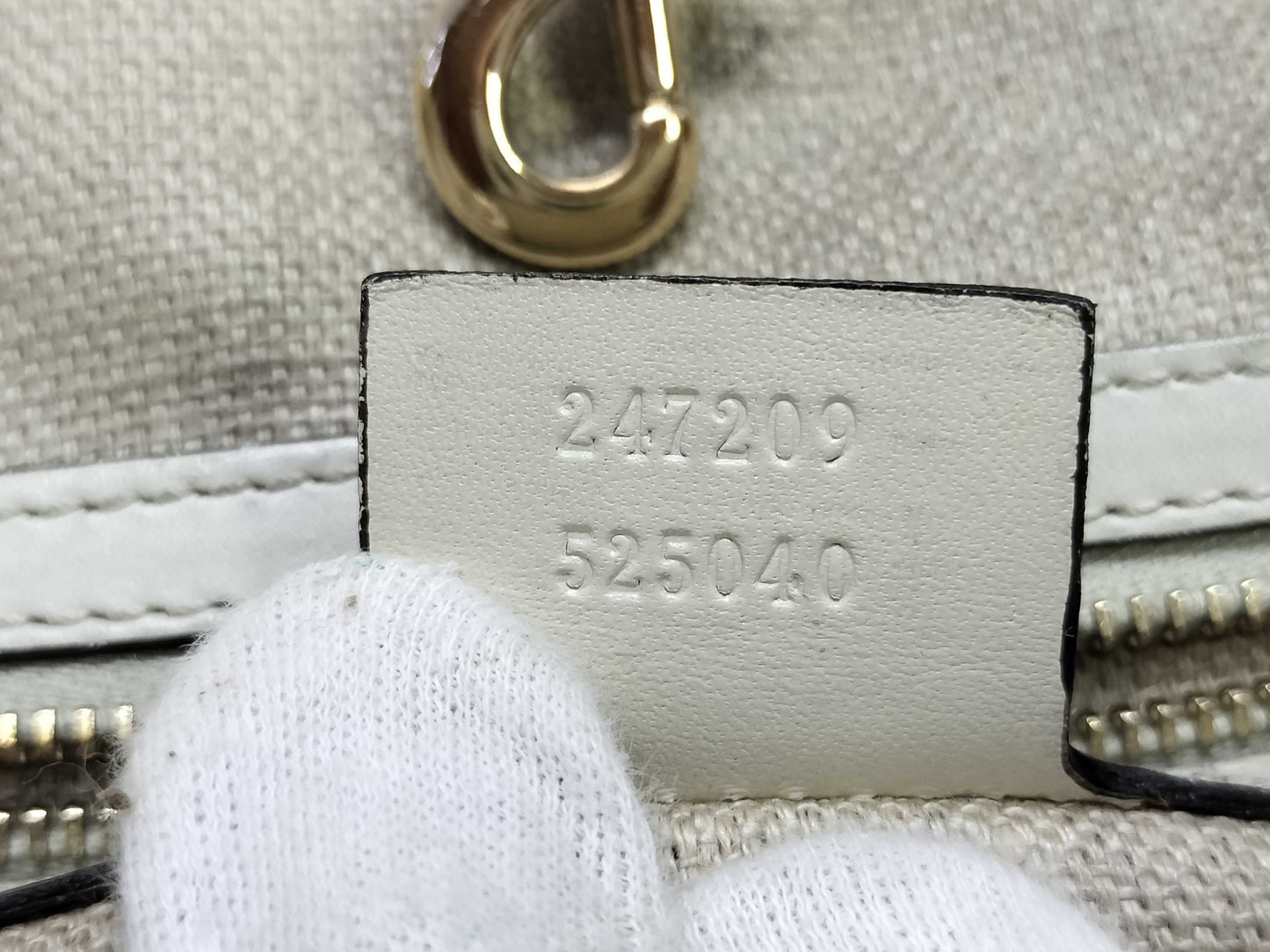 GUCCI Canvas Handbag 247209 525040 Ivory Tote Bag