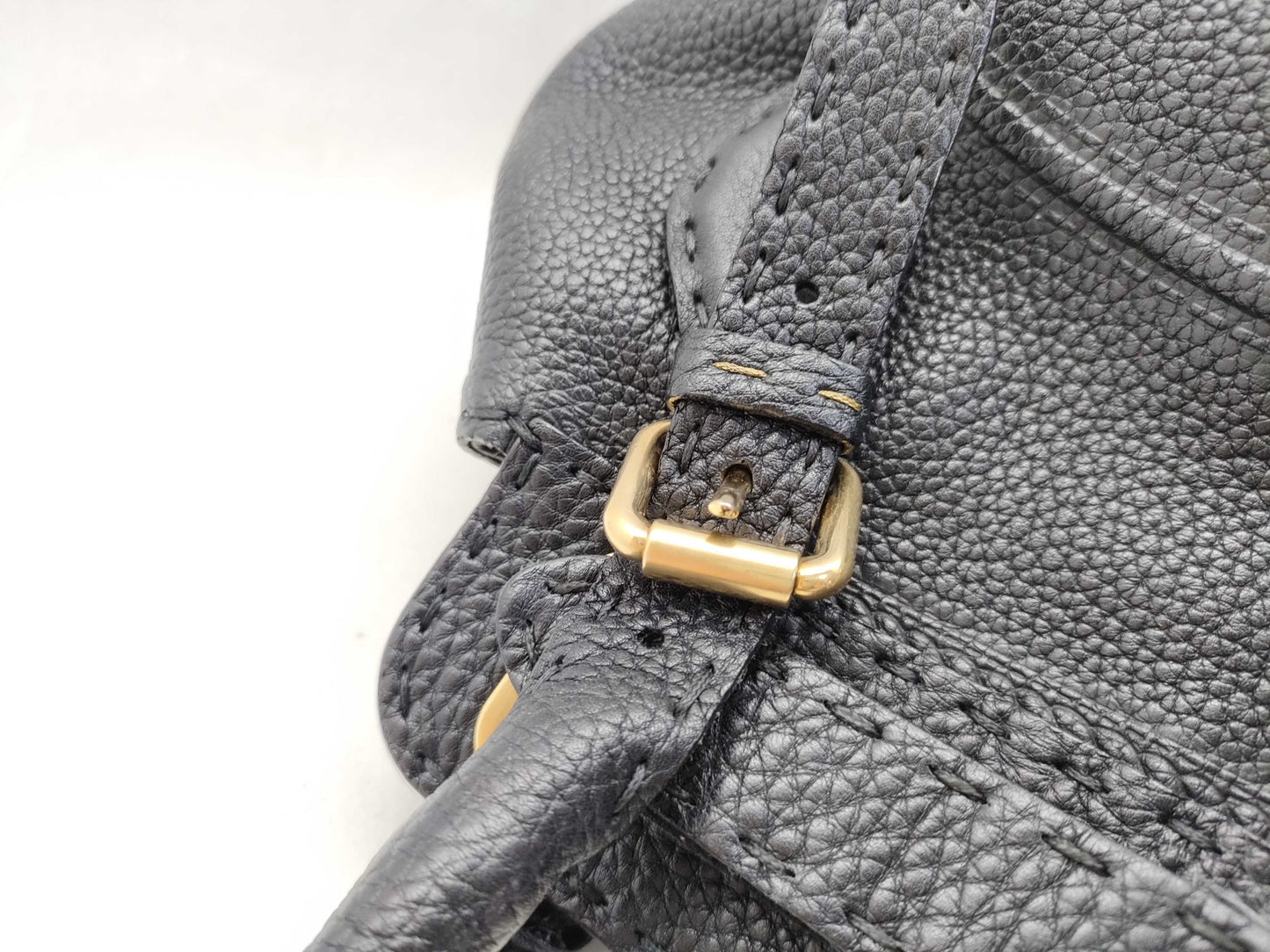 FENDI Selleria Villa Borghese Leather Handbag 2390-8BN155-YGB-088 Black Handbag