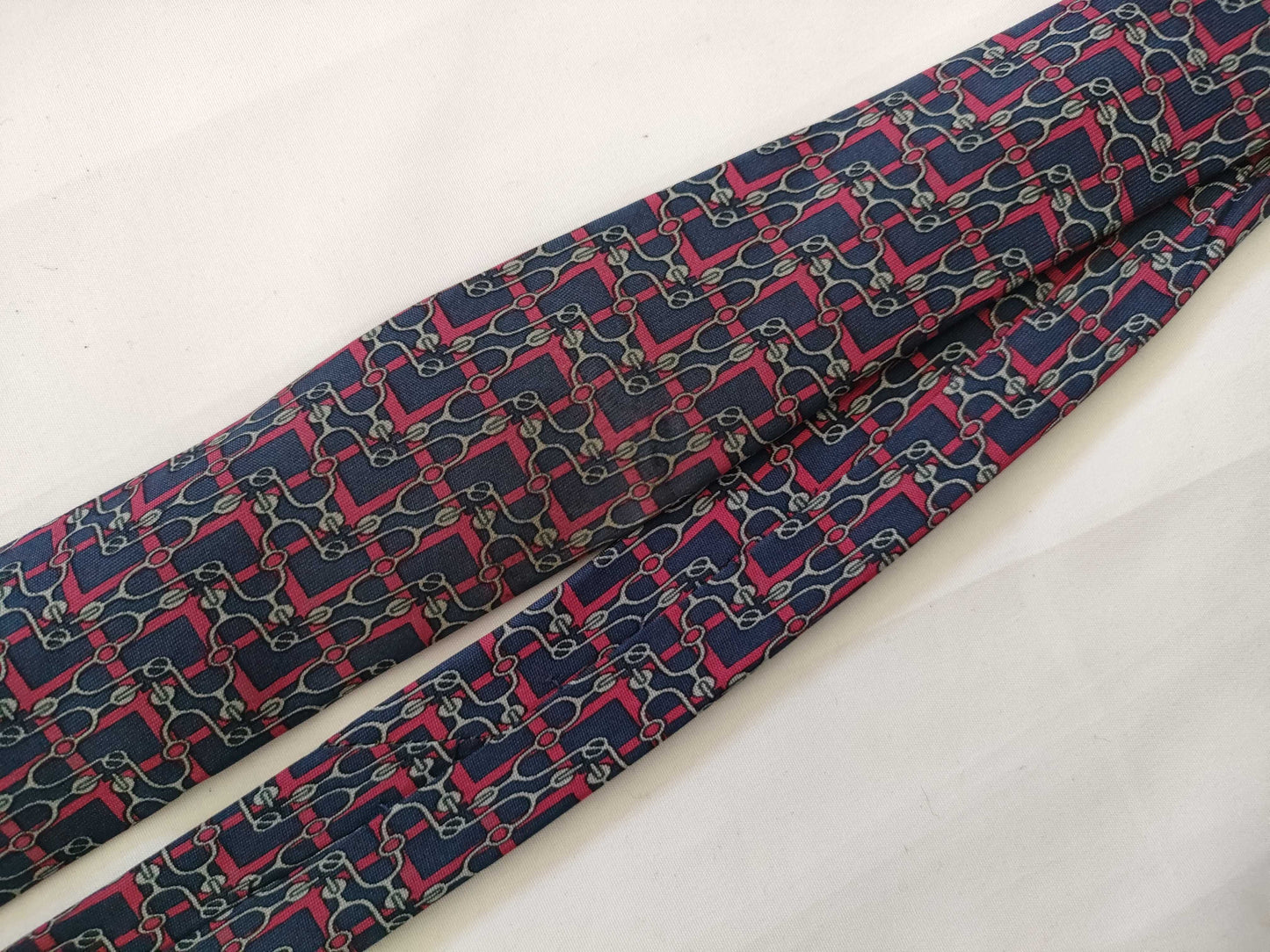HERMES All-Over Print Silk Tie Navy Other Accessories