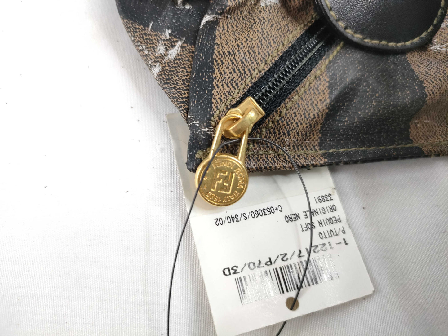 FENDI Pecan Print PVC Pouch 262-122171-068 Khaki x Black Pouch
