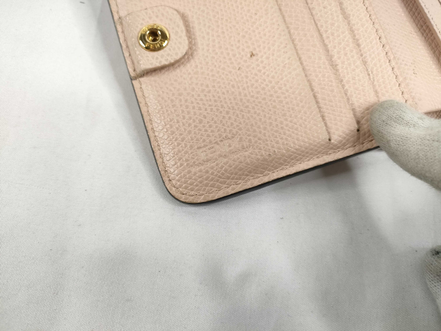 FENDI Leather Bifold Wallet 8M0407-A18B-199-3260 Pink Beige Wallet