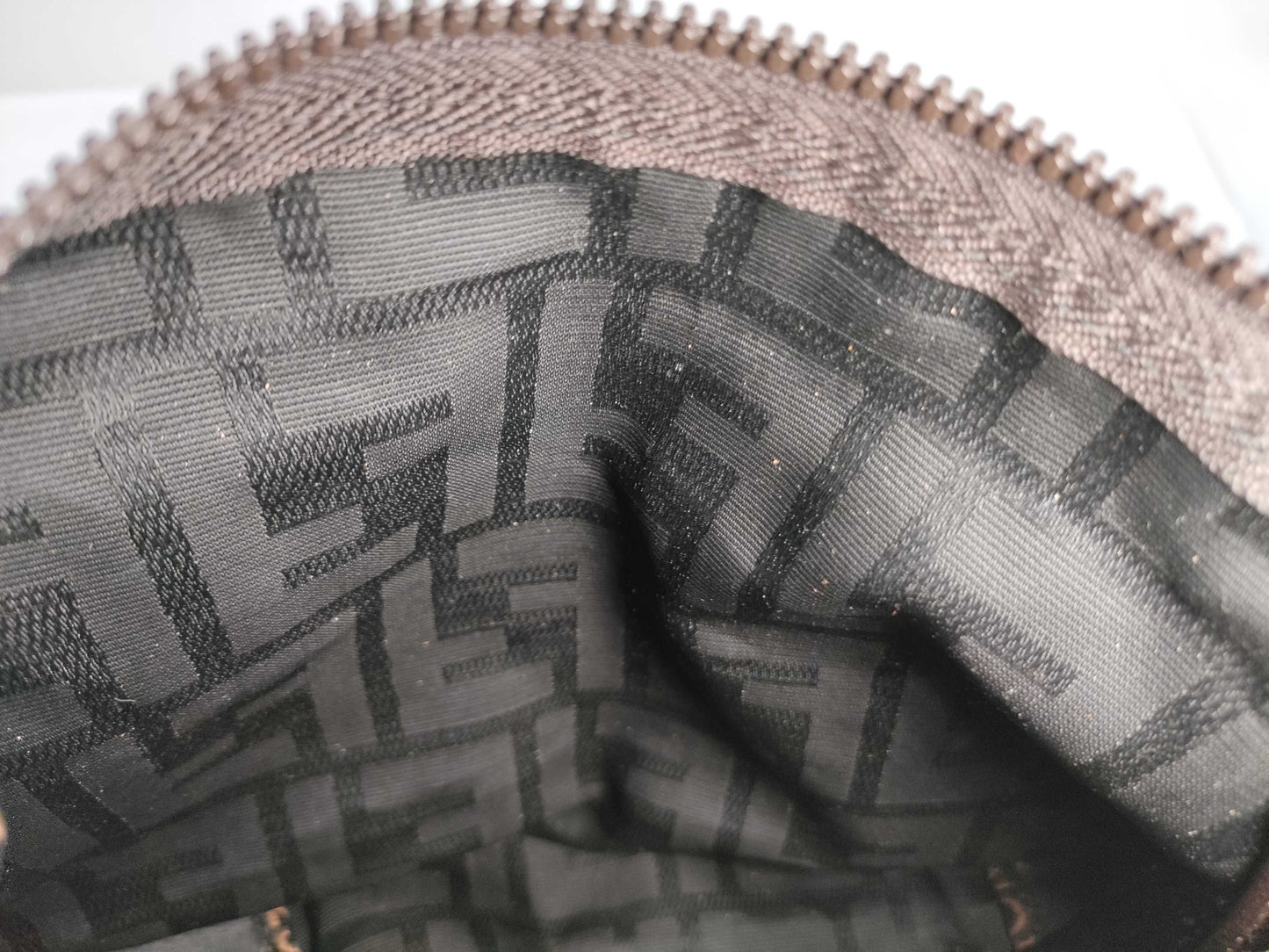 FENDI Zucca pattern nylon canvas pouch 2119 26540 009 Khaki x Black Pouch