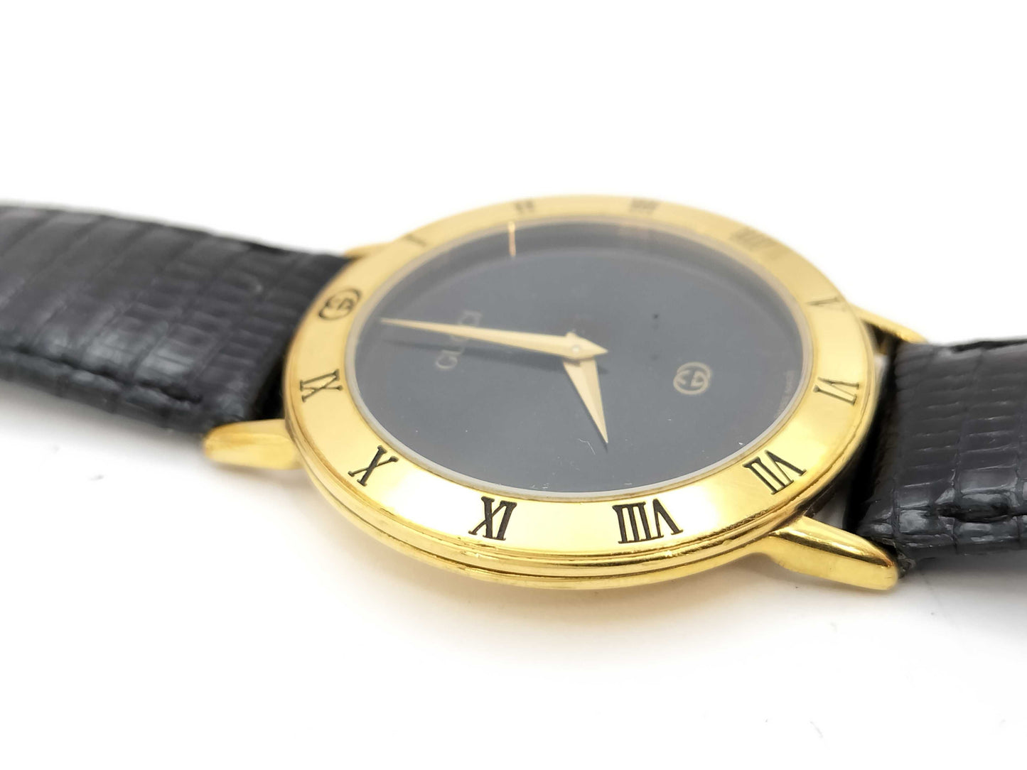 GUCCI 3000M 0089705 Quartz Black Dial Boys' Watch Not Working/No Operational Guarantee