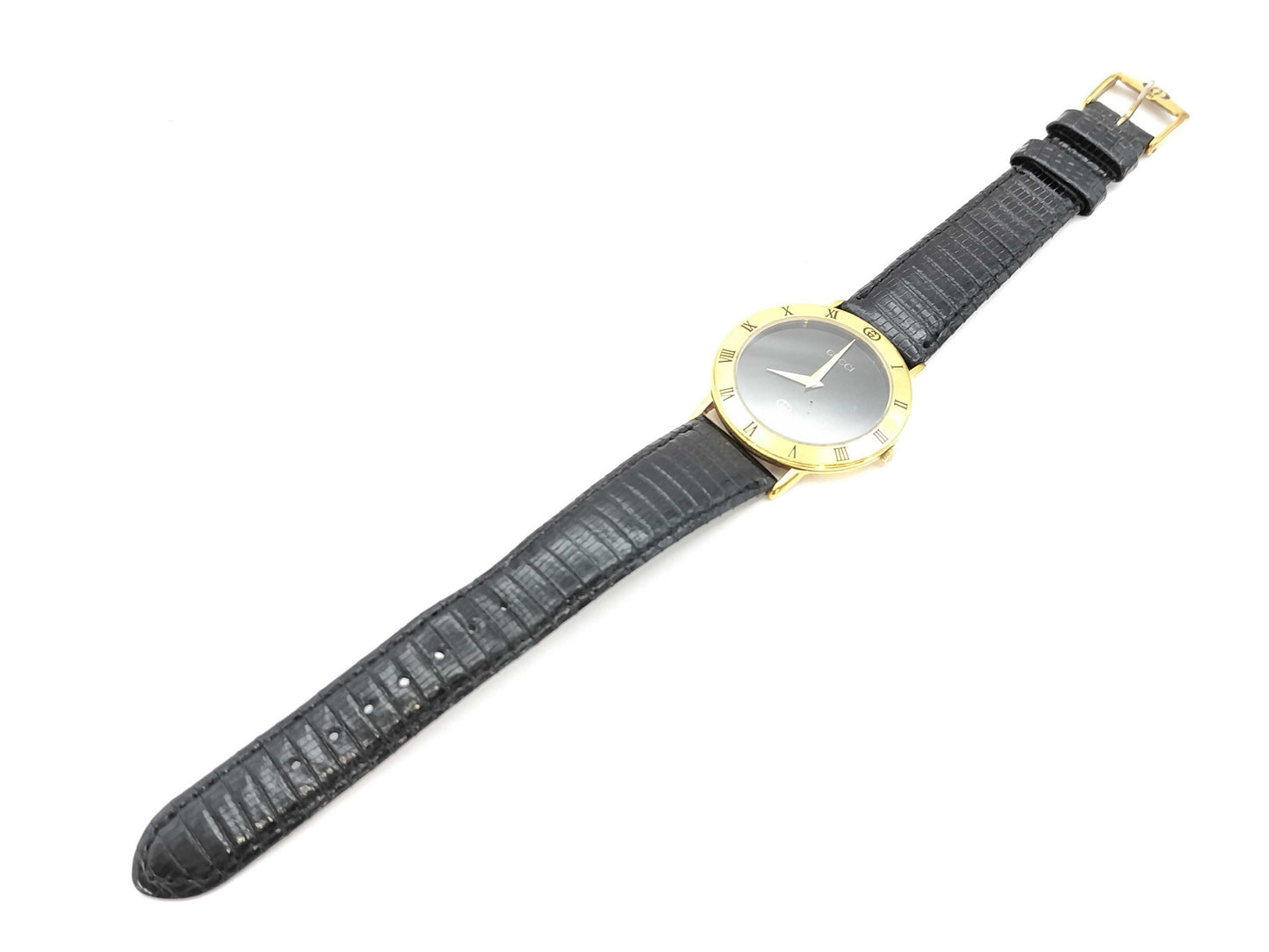 GUCCI 3000M 0089705 Quartz Black Dial Boys' Watch Not Working/No Operational Guarantee