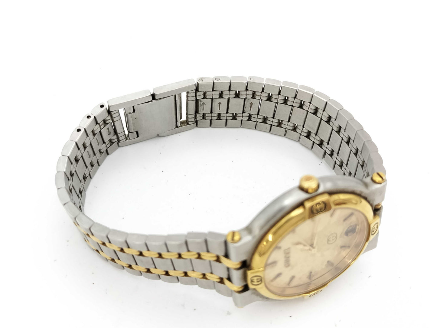 GUCCI 9000M 0043687 Quartz Gold Dial Women's Watch