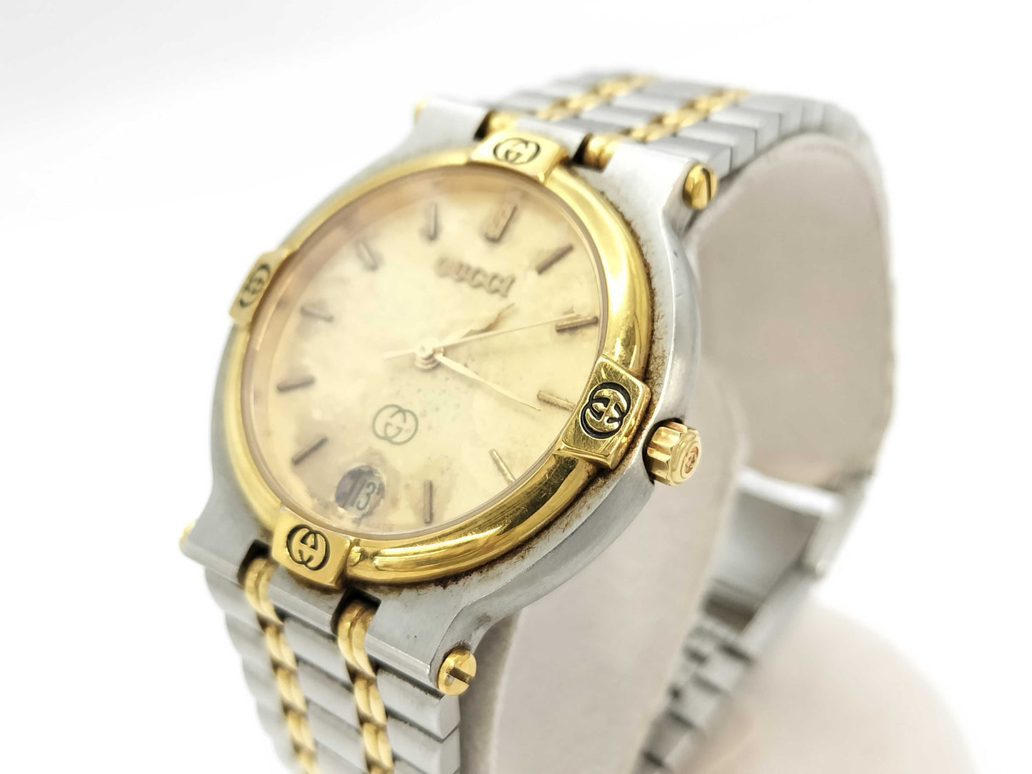 GUCCI 9000M 0043687 Quartz Gold Dial Women's Watch