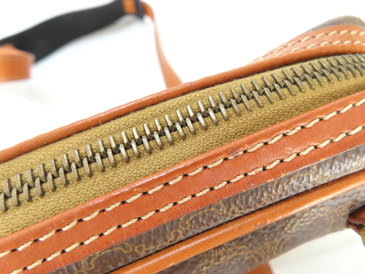 CELINE Macadam PVC and Leather Shoulder Bag M93 Brown