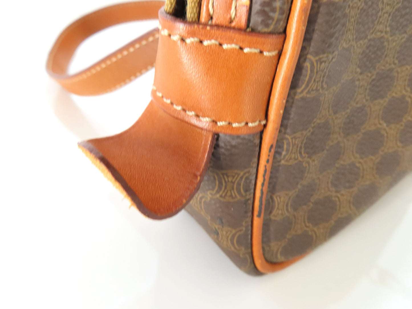 CELINE Macadam PVC and Leather Shoulder Bag M93 Brown
