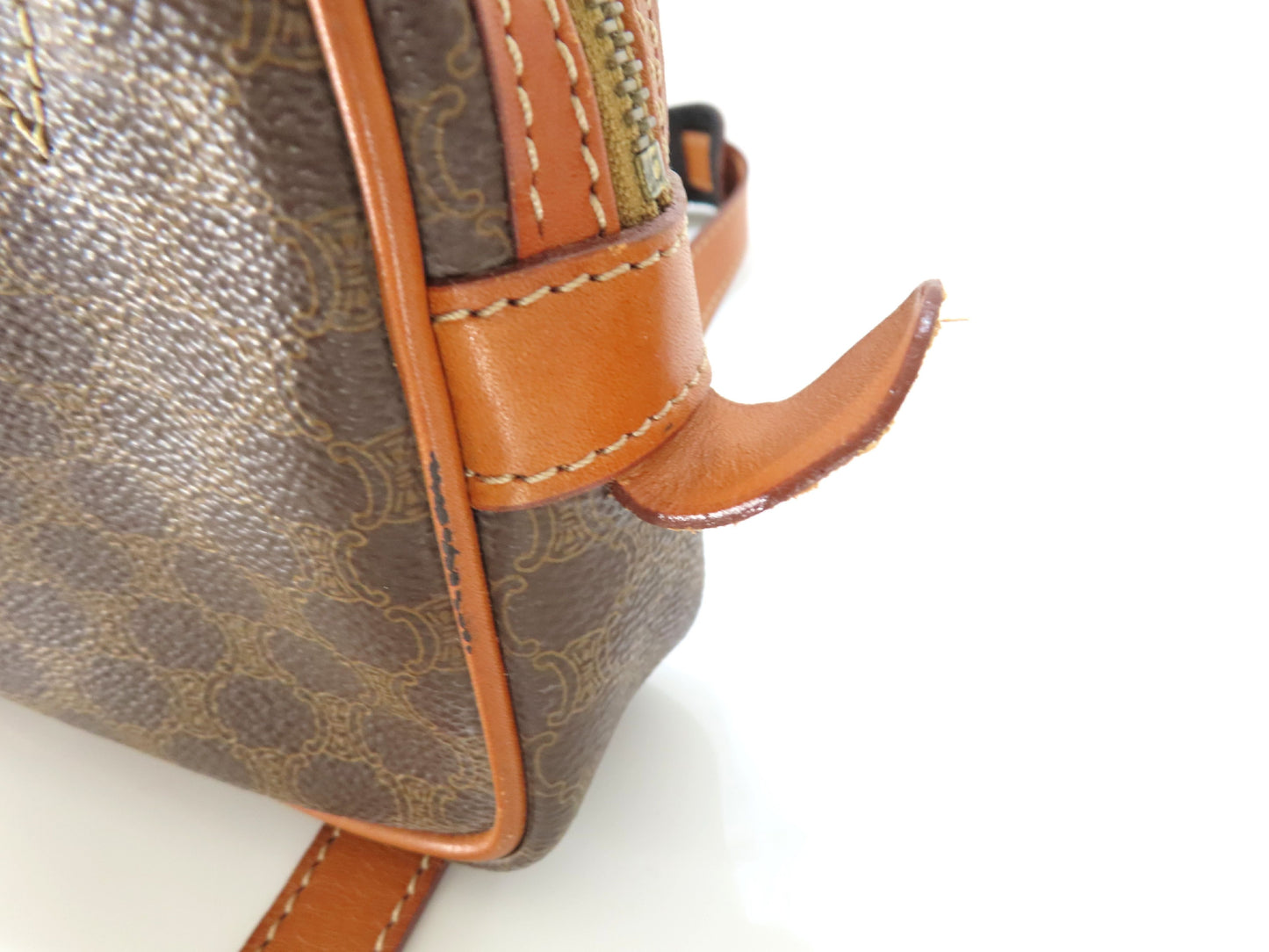 CELINE Macadam PVC and Leather Shoulder Bag M93 Brown