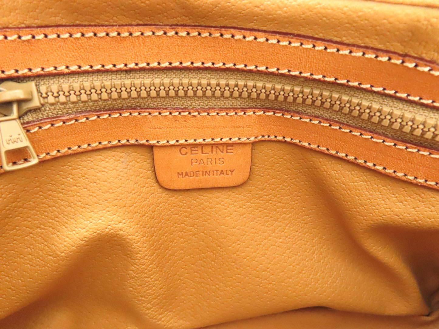 CELINE Macadam PVC and Leather Shoulder Bag M93 Brown