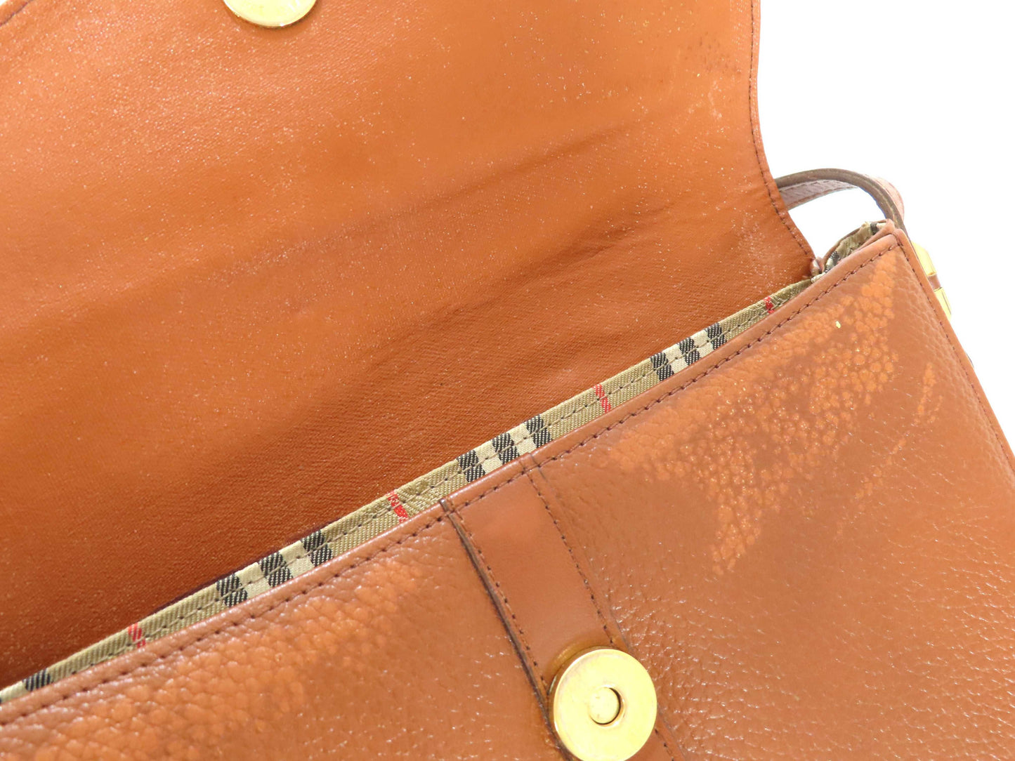 Burberrys Leather Shoulder Bag Brown Shoulder Bag