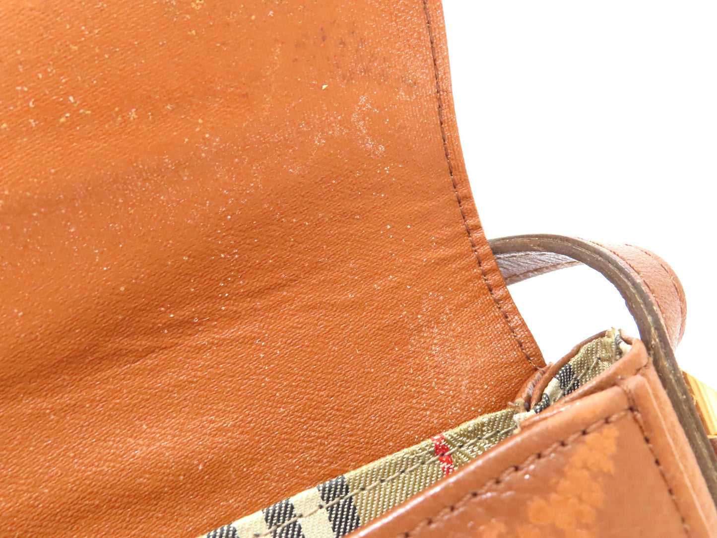 Burberrys Leather Shoulder Bag Brown Shoulder Bag
