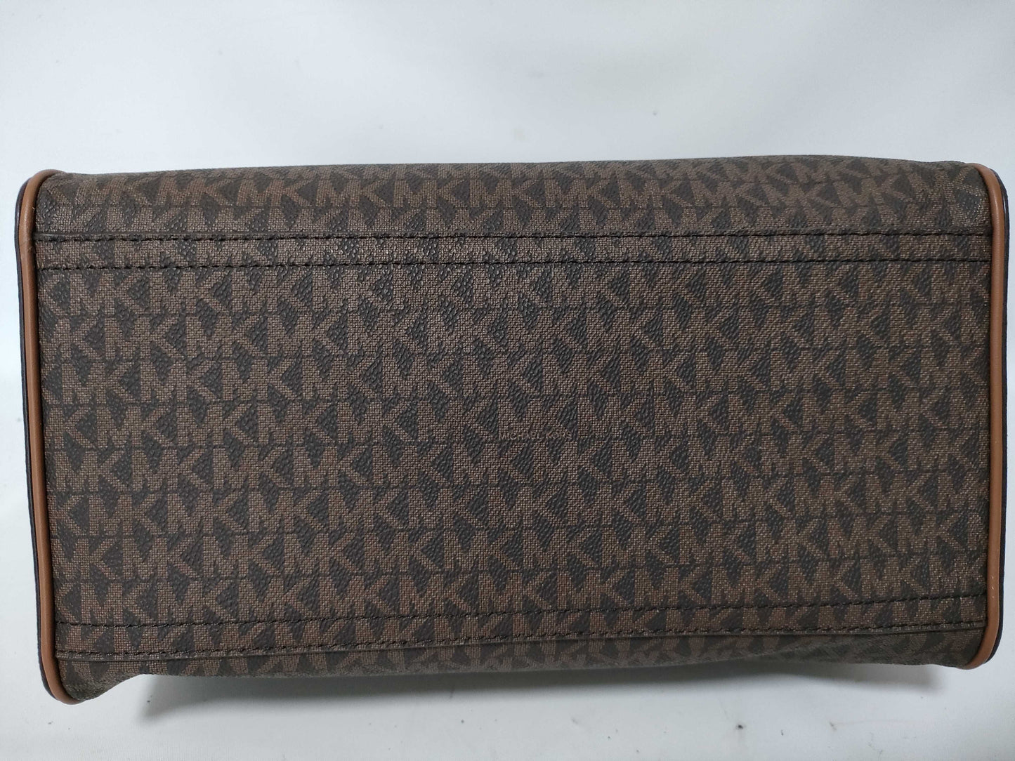 Michael Kors Logo Shop PVC and Leather 2-Way Handbag 35S2GTFU2B Brown