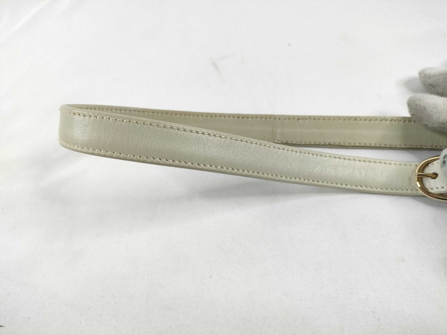 CELINE Leather Shoulder Bag Cream Shoulder Bag