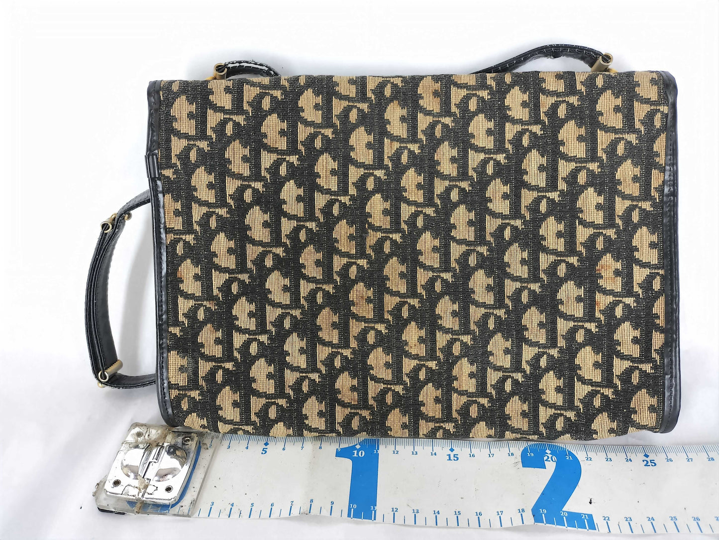 Dior Trotter Christian Dior Trotter Canvas Shoulder Bag Beige x Navy