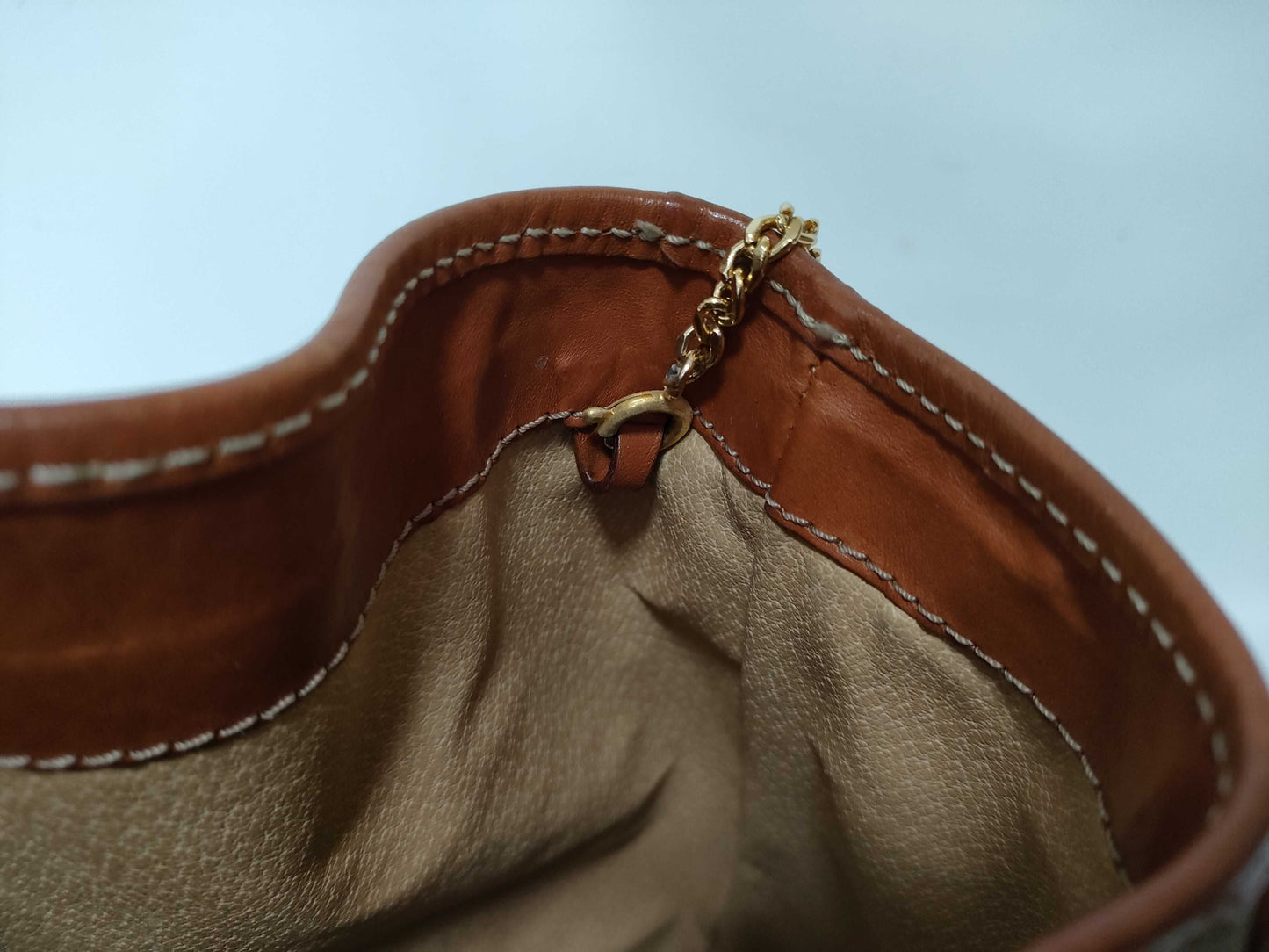 CELINE Macadam PVC and Leather Shoulder Bag M08 Beige and Brown