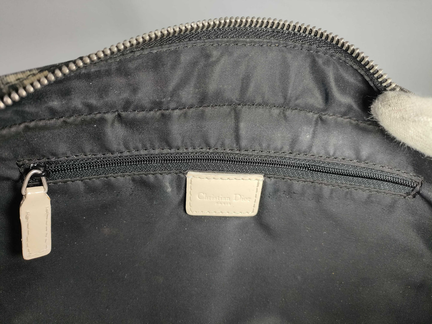 Dior Trotter Christian Dior Trotter PVC Shoulder Bag BOC0093 Navy x Ivory Shoulder Bag