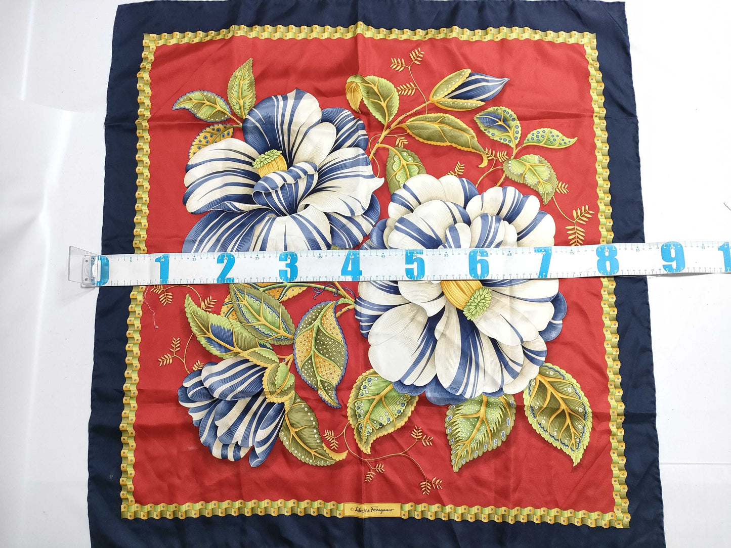 Salvatore Ferragamo Silk Scarf Red x Multicolor Scarf
